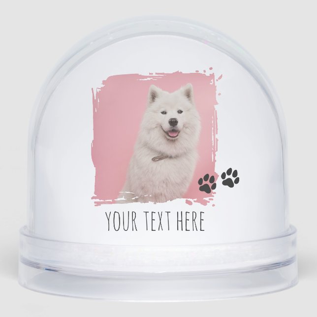 Personalised Pet Paws Photo Cup Custom Picture Snowglobe (Front)