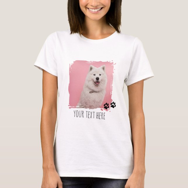 Personalised Pet Paws Photo Cup Custom Picture T-Shirt (Front)