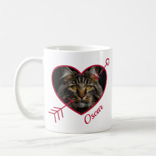 Personalised Pet Photo and Name Heart Shape Mug