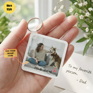 Personalised Pet Photo and Owner Heart Keychain