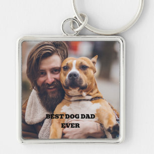 Personalised pet photo best dog dad ever key ring
