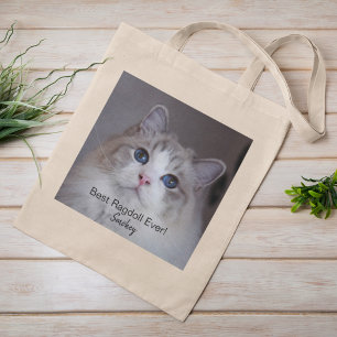 Personalised Pet Photo Best Ragdoll Cat Ever Tote Bag