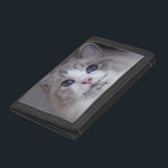 Personalised Pet Photo Best Ragdoll Cat Ever Trifold Wallet<br><div class="desc">This design features a beautiful blue-eyed Ragdoll cat photo and black typography. You can replace the photo with an image of your own cat or kitten. The sample text - Best Ragdoll Ever - can be edited to words of your own choice and a Name can also be provided. The...</div>