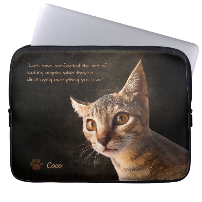 Personalised Pet Photo Cat Dog Custom Template Laptop Sleeve (Front)