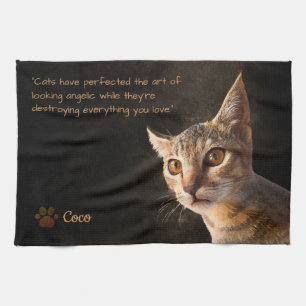 Personalised Pet Photo Cat Dog Lover Template Tea Towel
