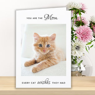 Personalised Pet Photo Cat Mum Mother's Day Holiday Card