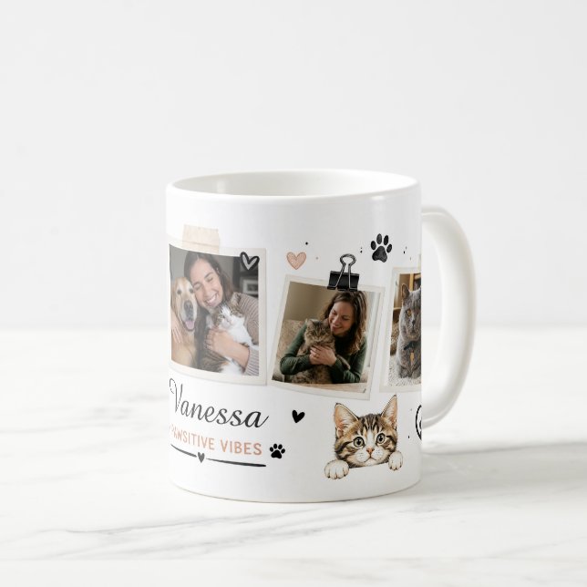 Personalised Pet Photo Collage Custom Name   Coffee Mug (Front Right)