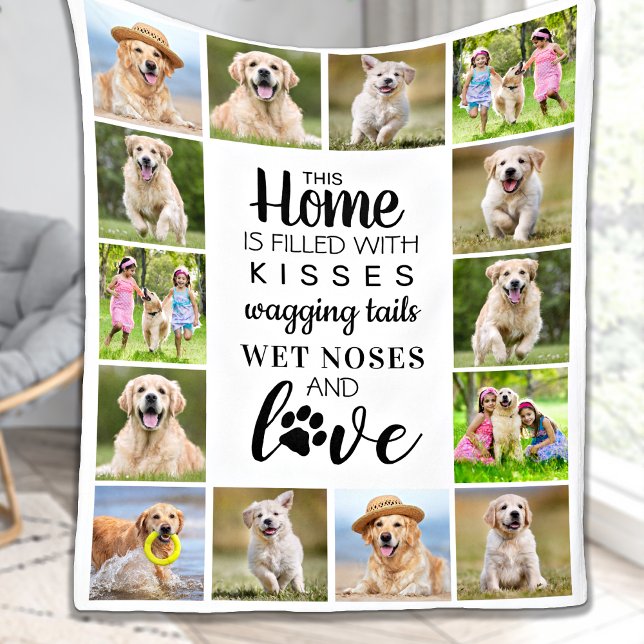 Personalised Pet Photo Collage Dog Lover Fleece Bl (Creator Uploaded)
