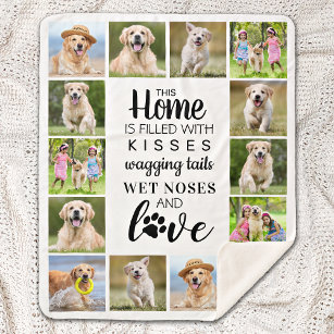 Personalised Pet Photo Collage Dog Lover Sherpa Blanket