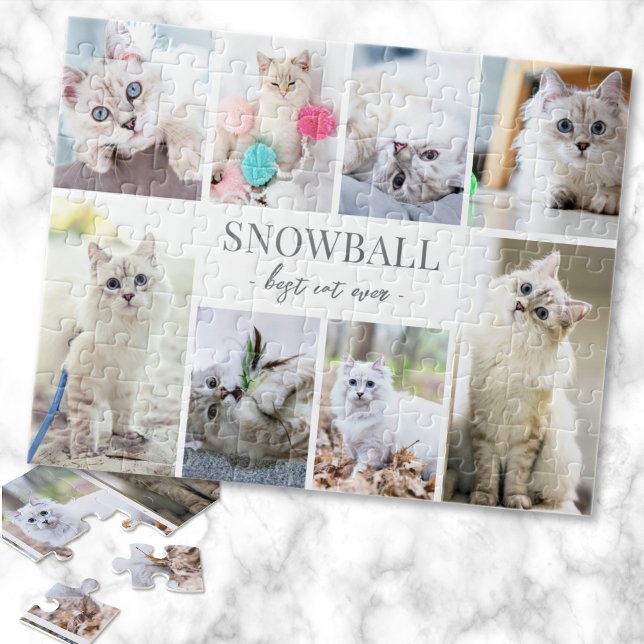 Personalised Pet Photo Collage Jigsaw Puzzle (Simple Cat Pet Photo Collage jigsaw puzzle)