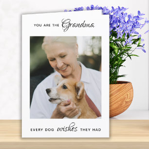 Personalised Pet Photo Dog Grandma Mother's Day Holiday Card