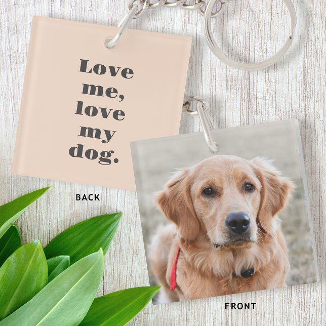 Personalised Pet Photo Dog Lover Dusty Pink Key Ring (Creator Uploaded)