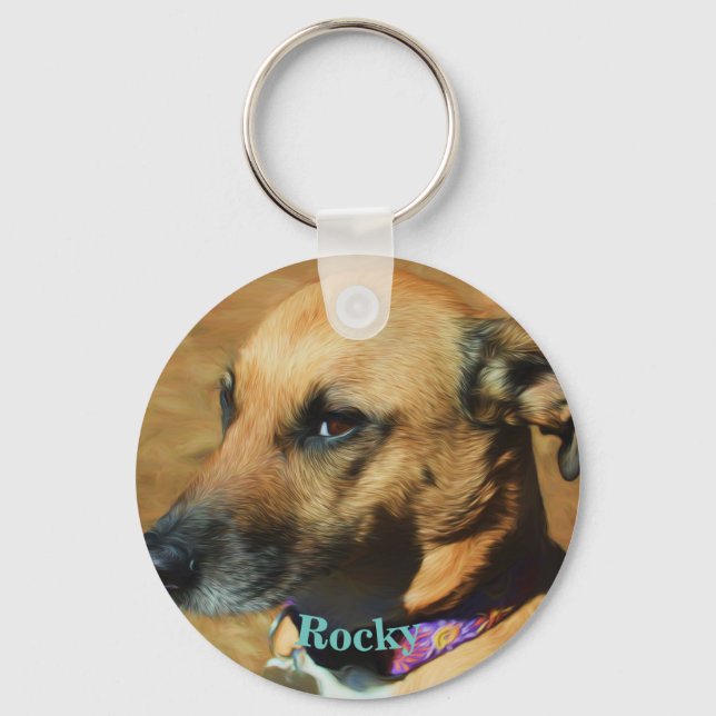 Personalised Pet Photo Dog Lover Keepsake Key Ring (Front)