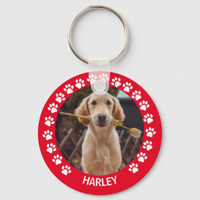 Personalised Pet Photo Dog Lover Keepsake Key Ring (Front)