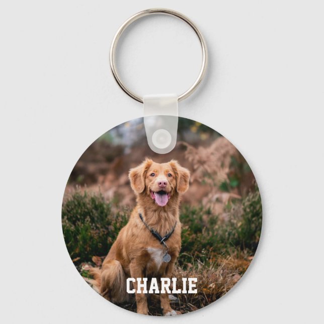 Personalised Pet Photo Dog Lover Keepsake Keychain (Front)