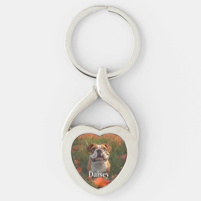 Personalised Pet Photo Dog Lover Keepsake Keychain (Front)
