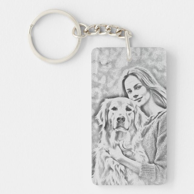 Personalised Pet Photo Dog Lover Keepsake Keychain (Front)