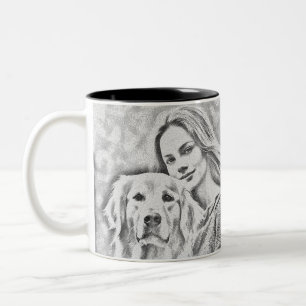 Personalised Pet Photo Dog Lover Keepsake Keychain Two-Tone Coffee Mug