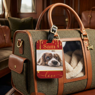 Personalised pet photo dog lover keepsake  luggage tag
