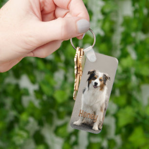 Personalised Pet Photo Dog Lover Name Keepsake Key Ring