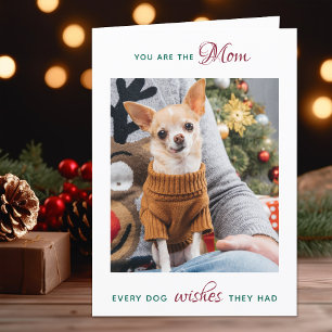 Personalised Pet Photo Dog Mum Merry Christmas Holiday Card
