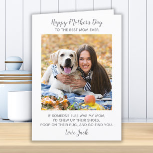 Personalised Pet Photo Dog Mum Mothers Day  Holiday Card
