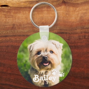 Personalised Pet Photo Dog Paws Keychain