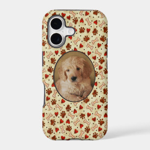 Personalised Pet Photo Dogbone Paws with Hearts