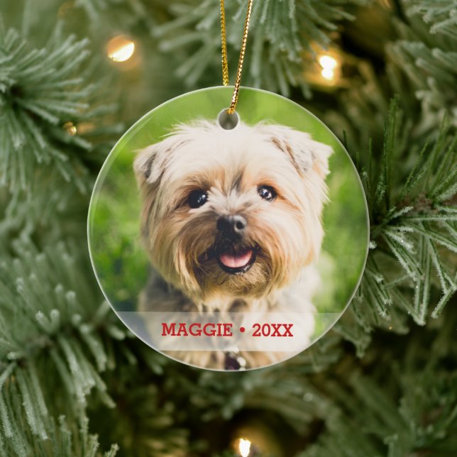 Personalised Pet Photo Double-sided Christmas Tree Ceramic Ornament (Tree)