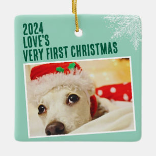 Personalised Pet Photo First Christmas Custom Ceramic Ornament