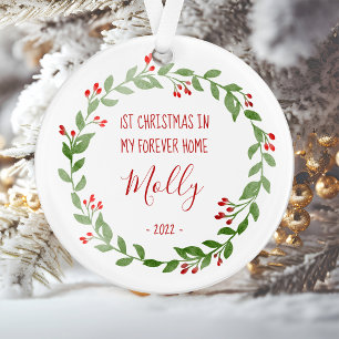 Personalised Pet Photo First Christmas in New Home Ornament