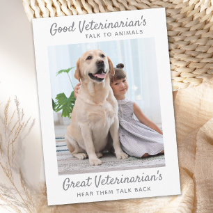 Personalised Pet Photo Great Veterinarian Thank You Card