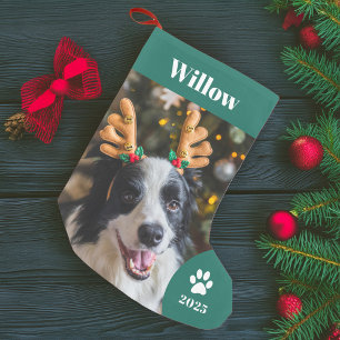 Personalised Pet Photo Holiday Small Christmas Stocking