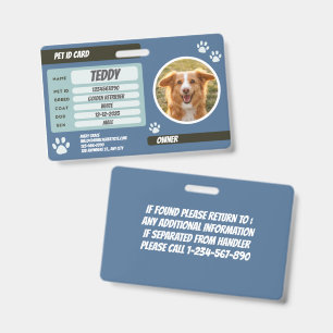 Personalised Pet Photo ID Wallet Card Badge