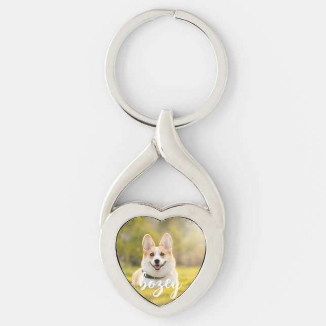 Personalised Pet Photo Keepsake Dog Lover Keychain (Front)