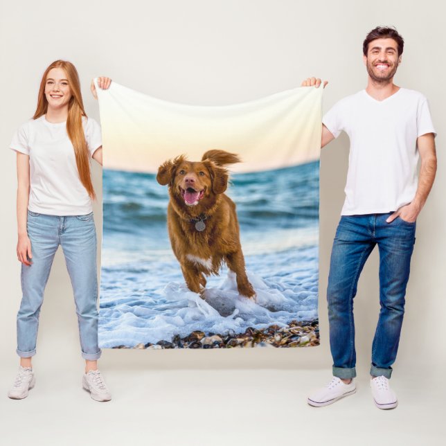 Personalised Pet Photo Keepsakes Gift Idea Fleece Blanket (In Situ)
