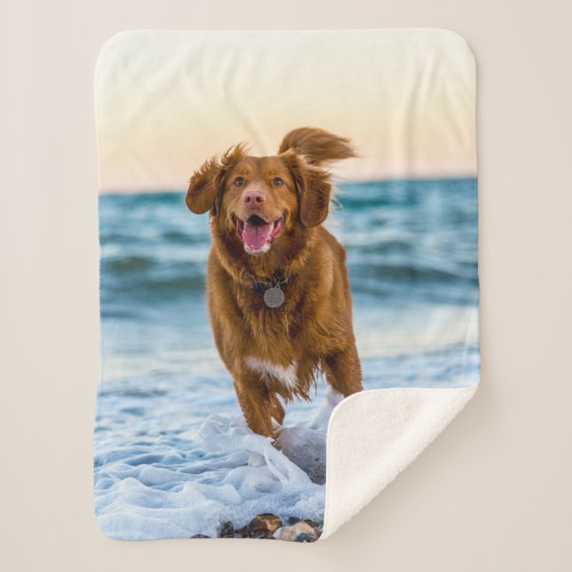 Personalised Pet Photo Keepsakes Gift Idea Sherpa Blanket (Front)
