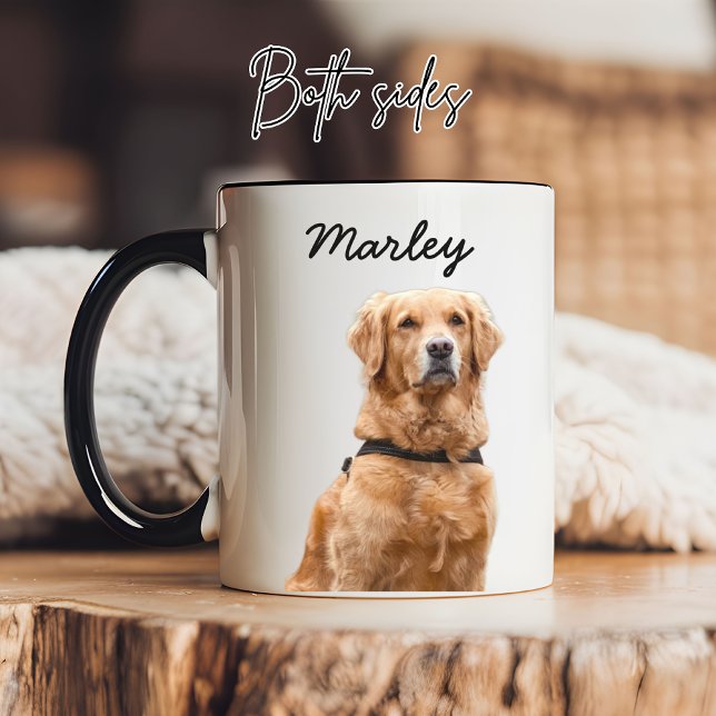 Personalised Pet Photo Mug Gift for Pet Lovers (Custom Dog Photo Mug with Pet Name, Personalized Cat Photo Coffee Cup for Her, Dog Mom or Dog Dad)