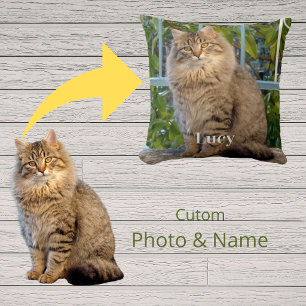 Personalised Pet Photo & Name Keepsake Cushion