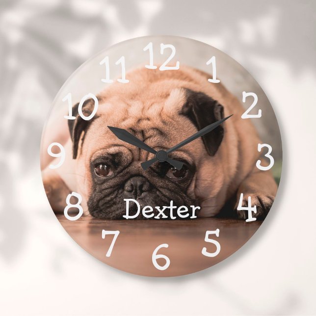 Personalised Pet Photo Name Large Clock (Creator Uploaded)