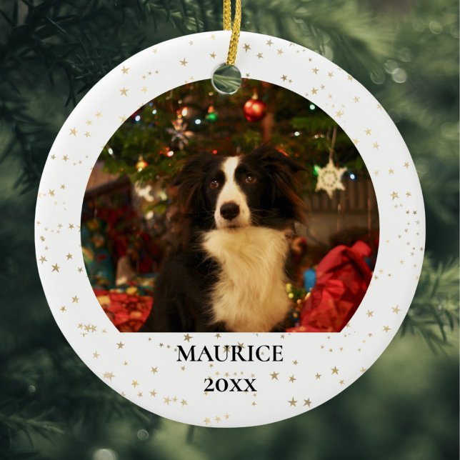 Personalised Pet Photo Name Year Ceramic Ornament (Creator Uploaded)
