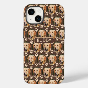 Personalised Pet Photo Pattern Dog Name iPhone 14 Case