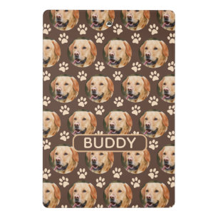 Personalised Pet Photo Pattern Dog Name Spiral Mini Clipboard