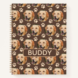 Personalised Pet Photo Pattern Dog Name Spiral Notebook