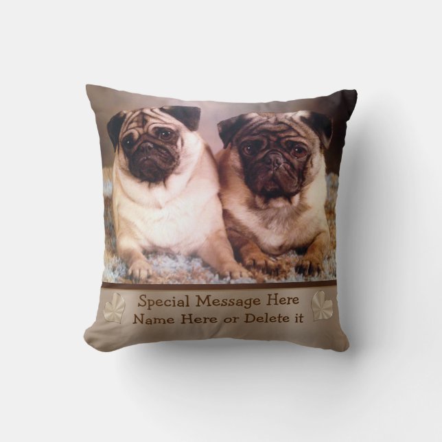 Personalised Pet Photo Pillow Your PHOTO and TEXT (Front)