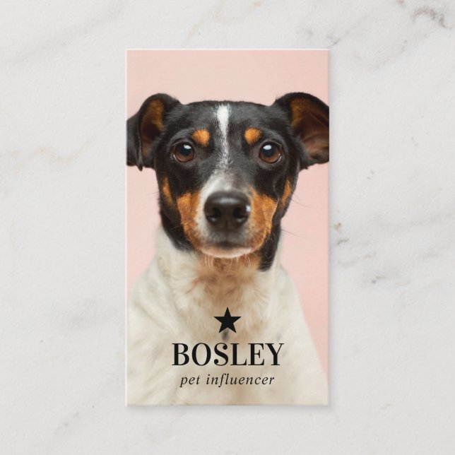 Personalised Pet Photo QR Code Social Media Business Card (Front)