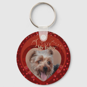 Personalised Pet Photo Red Keepsake Key Ring