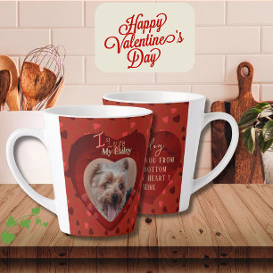 Personalised Pet Photo Red Keepsake Latte Mug
