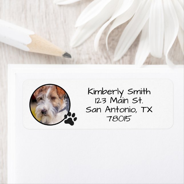 Personalised Pet Photo Return Address Label (Insitu)