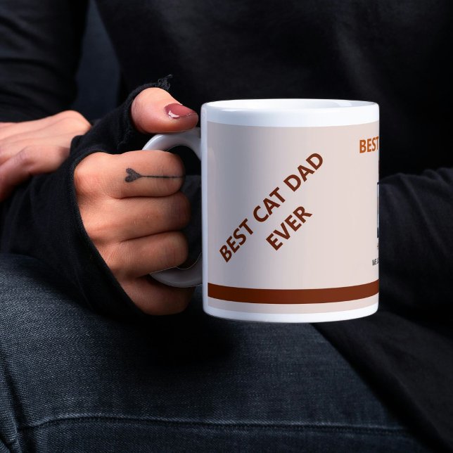Personalised Pet Photo Text Fun Best Gift For Dad  Large Coffee Mug (Creator Uploaded)